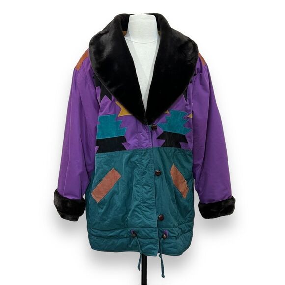Mulberry Street Vintage Aztec Coat Size Medium - Picture 1 of 13